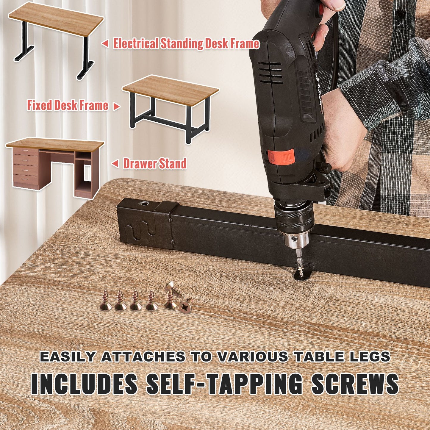 VEVOR Table Top, 63" x 31.5" x 1", 220.5 lbs Load Capacity, Universal One-Piece Particle Board Desktop for Height Adjustable Electric Standing Desk Frame, Rectangular Countertop for Home & Office Desk