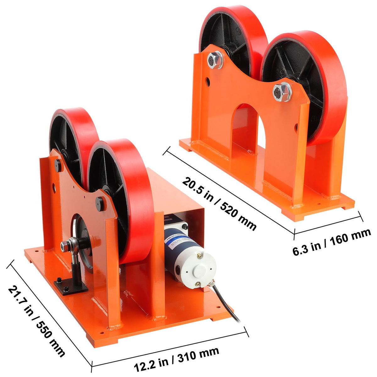 Turning Rolls Linkage Roller, 1000KG/2205LBS Loading Welding Turning Roll, 25-1400mm Diameter, 80-1600 mm/min Rotary Welding Positioner & Welding Torch Stand for Welding Equipment Support