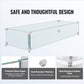 VEVOR Gas Fire Pit Wind Guard for Square Fire Table, 595 x 190 x 165 mm Clear Tempered Wind Guard for Firepits, 8mm Thick Square Glass Shield, Glass Panel with Hard Corner Bracket & Feet