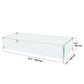 VEVOR Gas Fire Pit Wind Guard for Square Fire Table, 595 x 190 x 165 mm Clear Tempered Wind Guard for Firepits, 8mm Thick Square Glass Shield, Glass Panel with Hard Corner Bracket & Feet