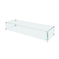 VEVOR Gas Fire Pit Wind Guard for Square Fire Table, 595 x 190 x 165 mm Clear Tempered Wind Guard for Firepits, 8mm Thick Square Glass Shield, Glass Panel with Hard Corner Bracket & Feet