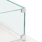 VEVOR Gas Fire Pit Wind Guard for Square Fire Table, 595 x 190 x 165 mm Clear Tempered Wind Guard for Firepits, 8mm Thick Square Glass Shield, Glass Panel with Hard Corner Bracket & Feet