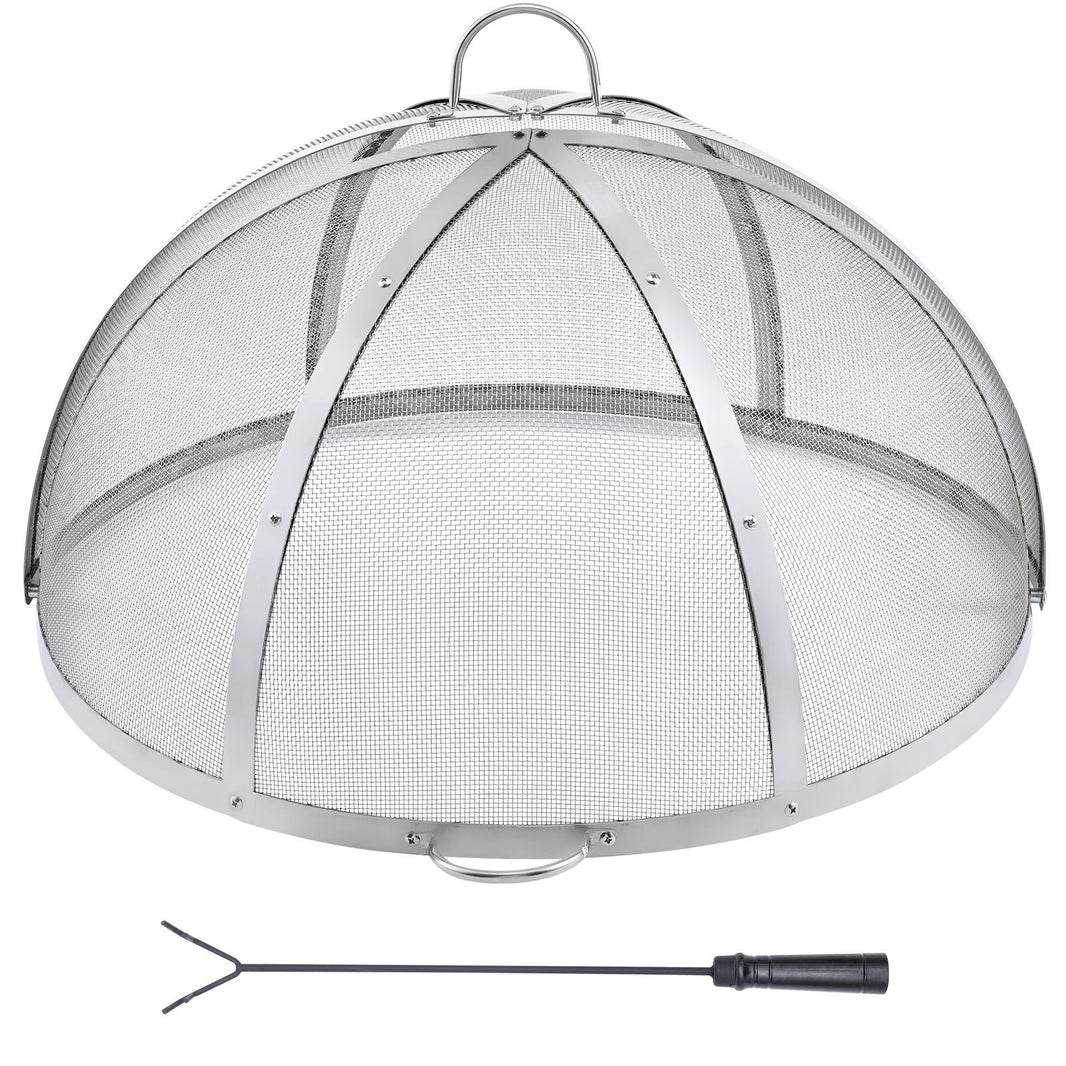 VEVOR Firepit Spark Screen Lid, 40" Diameter, Outdoor Firepit Ring Cover Round Accessories, Fire Pit Metal Cover, Easy-Opening Stainless Steel Fire Ring Covers for Outdoor Patio Fire Pits Backyard