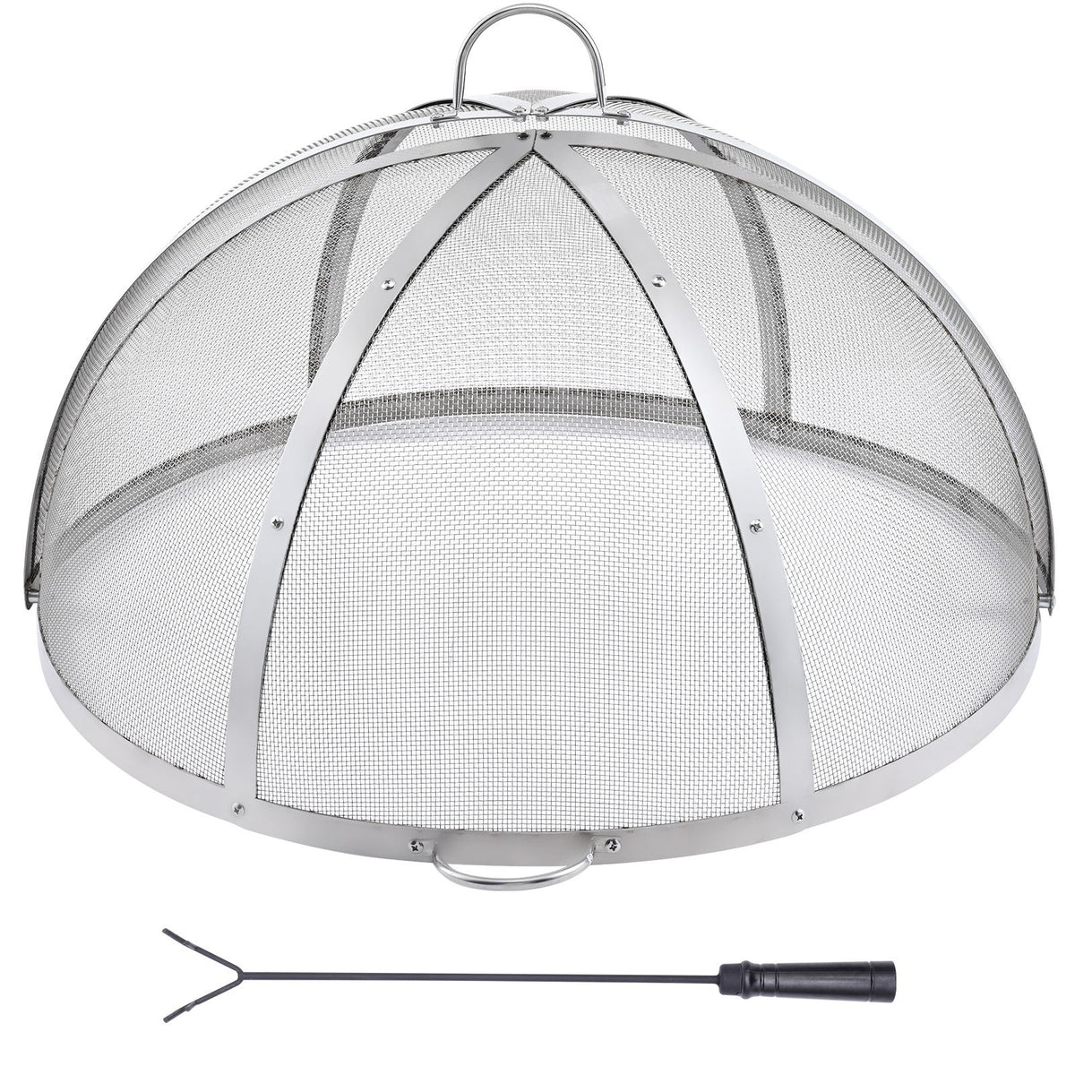 VEVOR Firepit Spark Screen Lid, 40" Diameter, Outdoor Firepit Ring Cover Round Accessories, Fire Pit Metal Cover, Easy-Opening Stainless Steel Fire Ring Covers for Outdoor Patio Fire Pits Backyard
