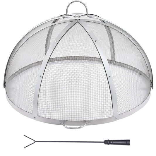 VEVOR Firepit Spark Screen Lid, 40" Diameter, Outdoor Firepit Ring Cover Round Accessories, Fire Pit Metal Cover, Easy-Opening Stainless Steel Fire Ring Covers for Outdoor Patio Fire Pits Backyard