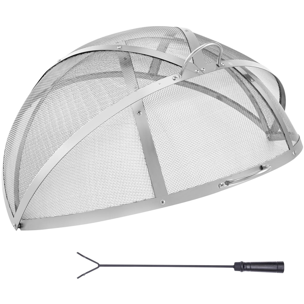 VEVOR Firepit Spark Screen Lid, 40" Diameter, Outdoor Firepit Ring Cover Round Accessories, Fire Pit Metal Cover, Easy-Opening Stainless Steel Fire Ring Covers for Outdoor Patio Fire Pits Backyard