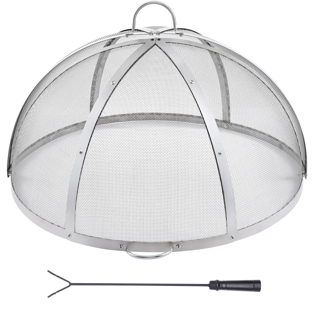 VEVOR Firepit Spark Screen Lid, 30" Diameter, Outdoor Firepit Ring Cover Round Accessories, Fire Pit Metal Cover, Easy-Opening Stainless Steel Fire Ring Covers for Outdoor Patio Fire Pits Backyard