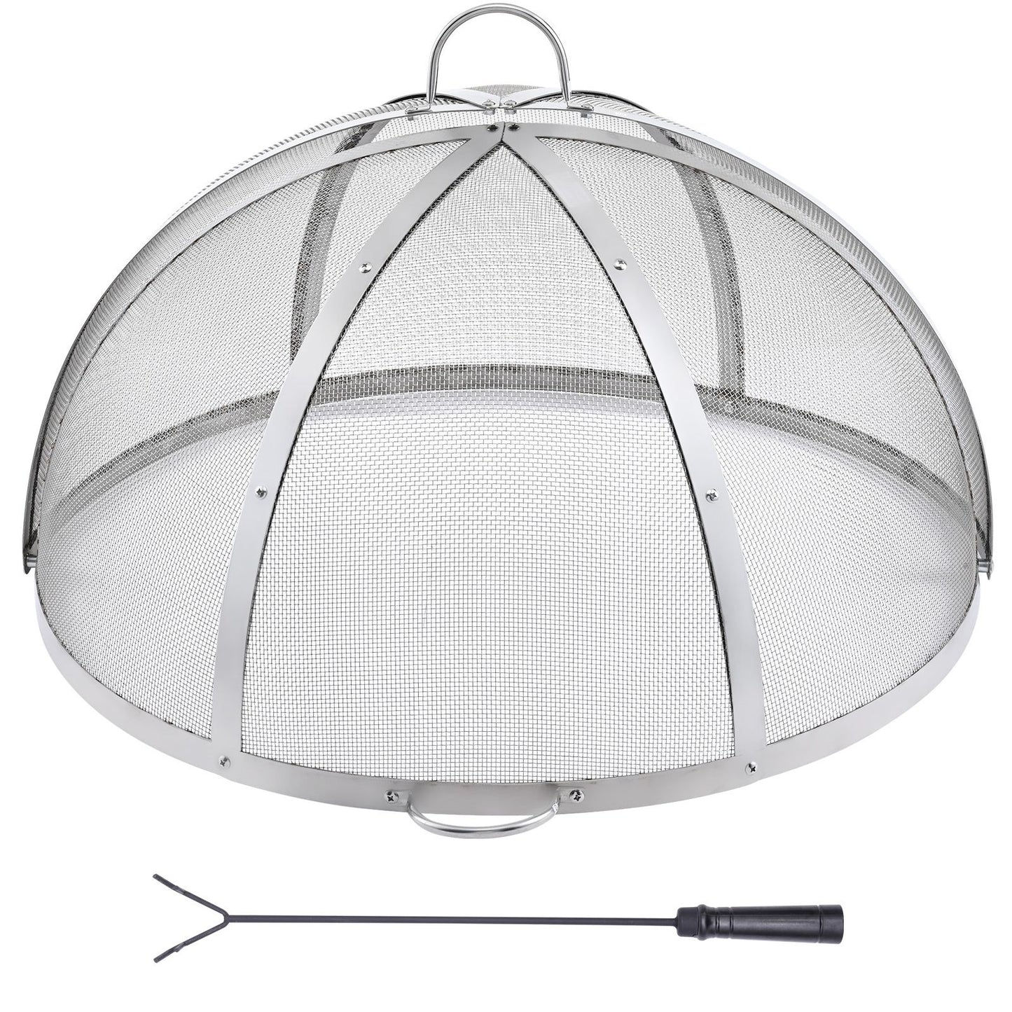 VEVOR Firepit Spark Screen Lid, 30" Diameter, Outdoor Firepit Ring Cover Round Accessories, Fire Pit Metal Cover, Easy-Opening Stainless Steel Fire Ring Covers for Outdoor Patio Fire Pits Backyard