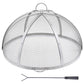 VEVOR Fire Pit Spark Screen Round 36", Reinforced Heavy Duty Steel Metal Cover, Outdoor Firepit Lid, Easy-Opening Top Screen Covers Round with Ring Handle for Outdoor Patio Fire Pits Backyard