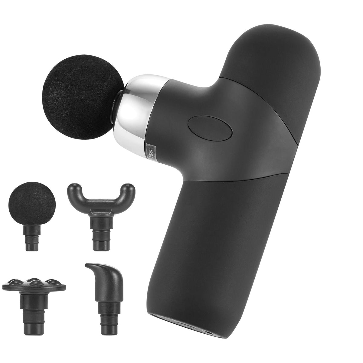 VEVOR Massage Gun Deep Tissue, Percussion Muscle Massager for Athletes - with 4 Speed Levels & 4 Massage Heads, 7.4V 2500mAh Batteries, Handheld Mini Massage Gun for Pain Relief, Muscle Relaxation