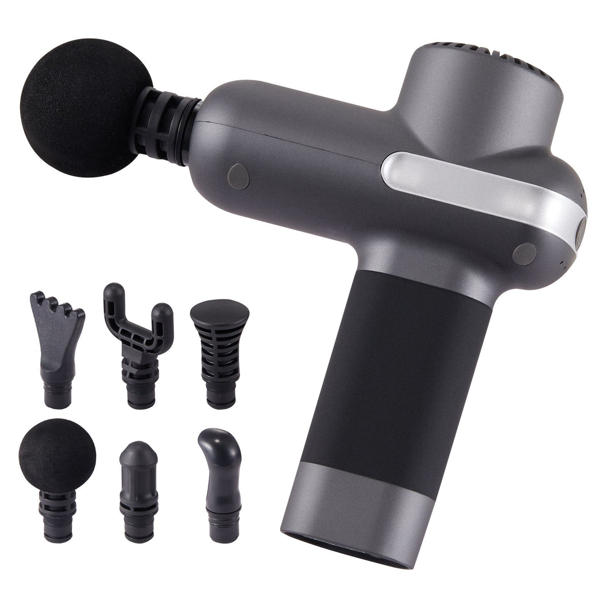 VEVOR Massage Gun Deep Tissue, Percussion Muscle Massager for Athletes - with 5 Speed Levels & 6 Massage Heads, 7.4V 2500mAh Batteries, Handheld Electric Massage Gun for Pain Relief, Muscle Relaxation
