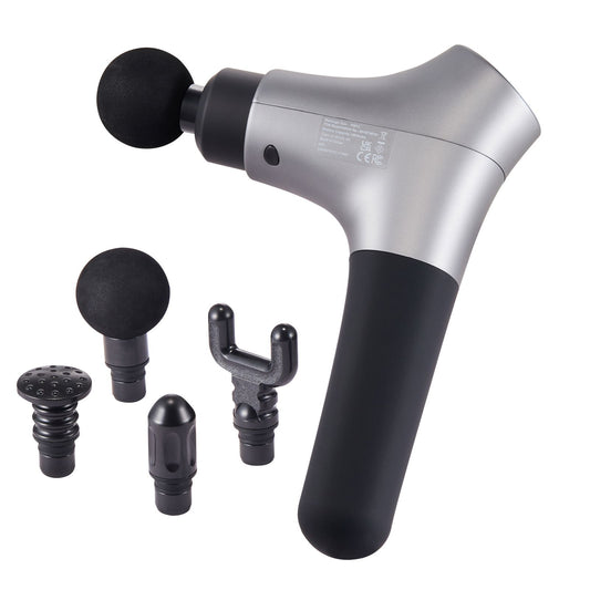 VEVOR Massage Gun Deep Tissue, Percussion Muscle Massager for Athletes - with 6 Speed Levels & 4 Massage Heads, 12V 2500mAh Batteries, Handheld Electric Massage Gun for Pain Relief, Muscle Relaxation