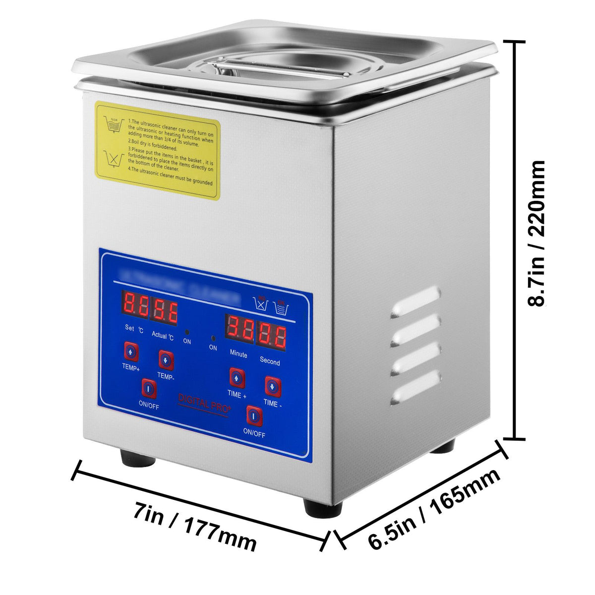 VEVOR Ultrasonic Cleaner 2L Jewelry Cleaning with Digital Timer Ultrasonic Cleaning Machine for Jewellery Rings Watches Eyeglasses Dentures Coins Metal Parts Commercial and Home Use