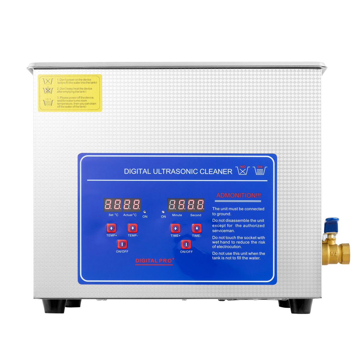 VEVOR Ultrasonic Cleaner 10L Jewelry Cleaning with Digital Timer Ultrasonic Cleaning Machine for Jewellery Rings Watches Eyeglasses Dentures Coins Metal Parts Commercial and Home Use Silver