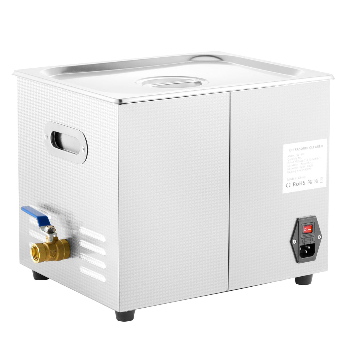 VEVOR Ultrasonic Cleaner 10L Jewelry Cleaning with Digital Timer Ultrasonic Cleaning Machine for Jewellery Rings Watches Eyeglasses Dentures Coins Metal Parts Commercial and Home Use Silver