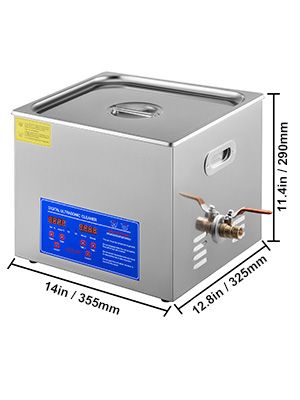Vevor Powerful Stainless Steel 13.5-15 L Liters Ultrasonic Cleaner 360W Digital Heater Timer