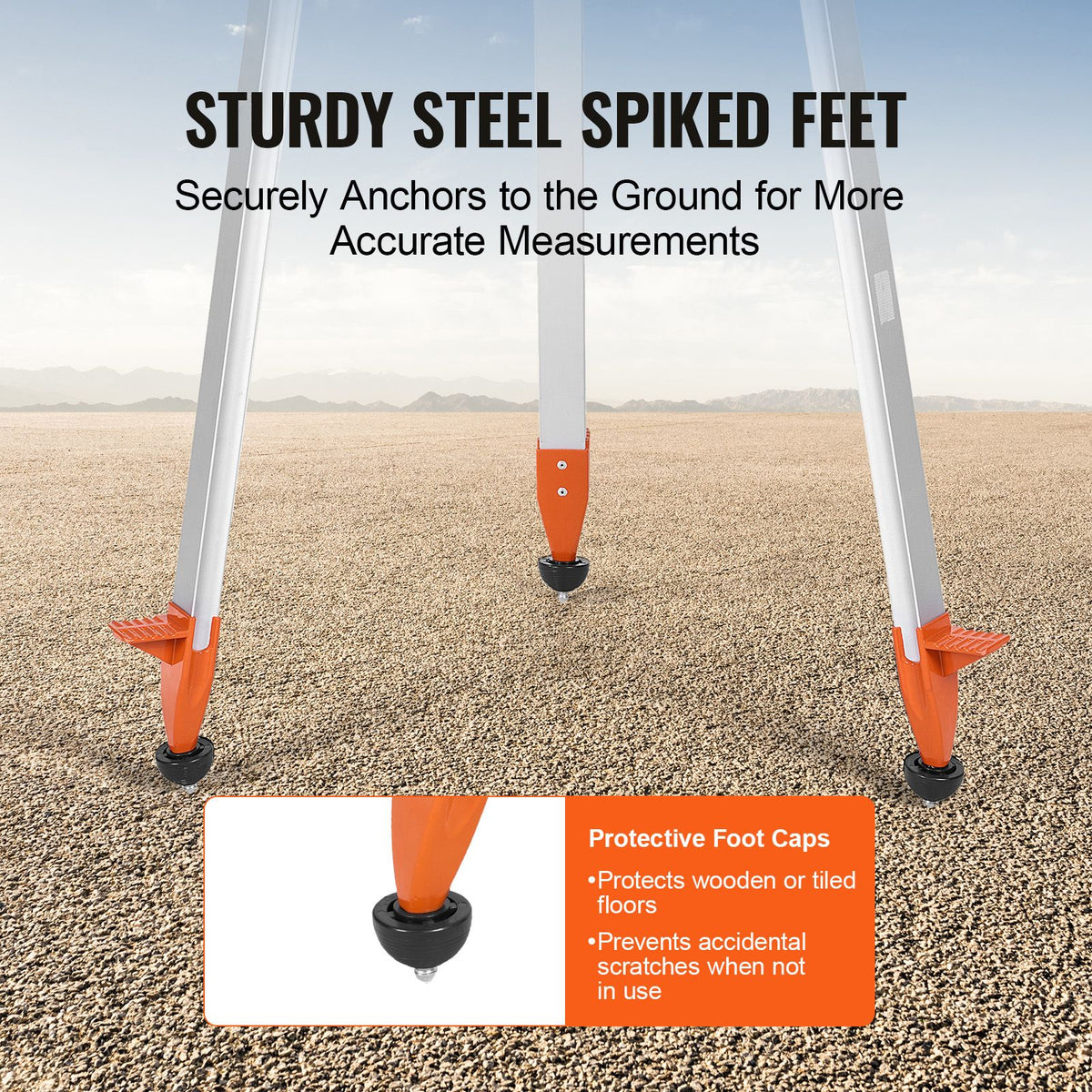 Laser Level Tripod Stand 5/8"-11 Thread 16.53-65.55 in Height Adjustment