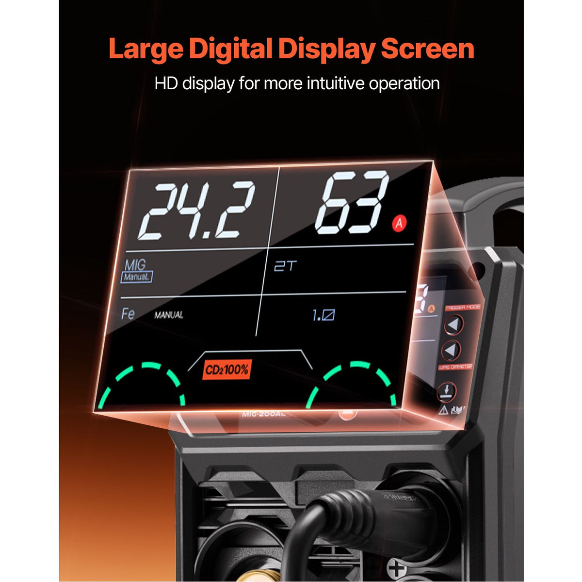 Pro MIG Welder, 200Amp Pluse Mig Welding Machine, 5-in-1 Synergic Welder Machine MIG Pluse/Gas MIG/Flux Core MIG/Stick/Lift TIG with IGBT Inverter Technology and LCD Screen Display