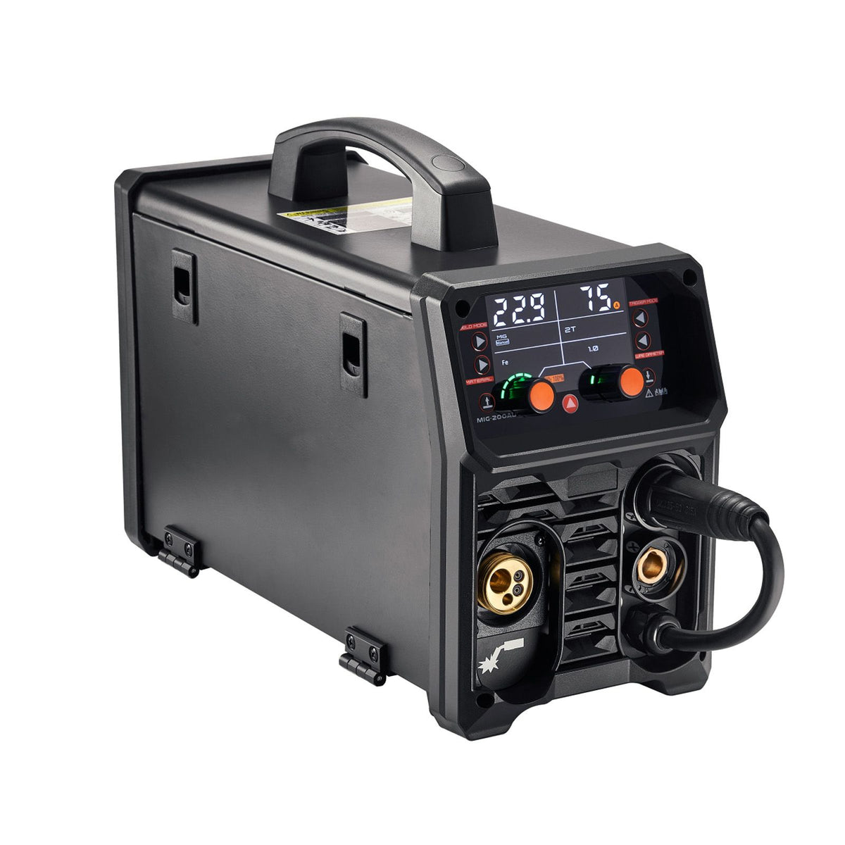 Pro MIG Welder, 200Amp Pluse Mig Welding Machine, 5-in-1 Synergic Welder Machine MIG Pluse/Gas MIG/Flux Core MIG/Stick/Lift TIG with IGBT Inverter Technology and LCD Screen Display