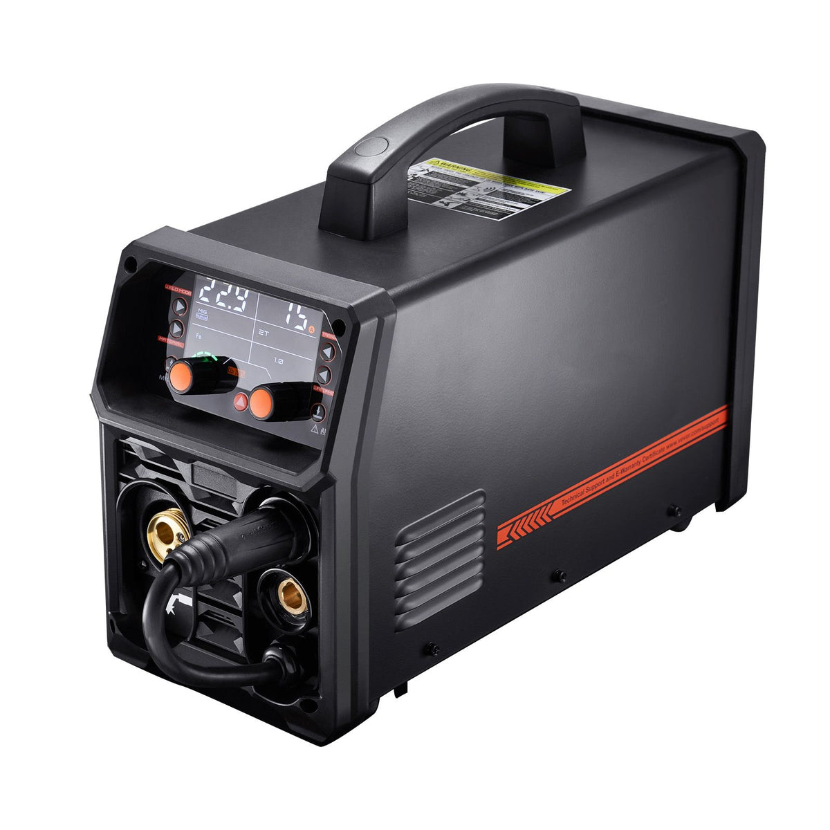 Pro MIG Welder, 200Amp Pluse Mig Welding Machine, 5-in-1 Synergic Welder Machine MIG Pluse/Gas MIG/Flux Core MIG/Stick/Lift TIG with IGBT Inverter Technology and LCD Screen Display