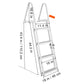 VEVOR Dock Ladder, Removable 4 Steps, 350 lbs Load Capacity, Aluminum Alloy Pontoon Boat Ladder with 4'' Wide Step & Nonslip Mat, Easy to Install for Ship/Lake/Pool/Marine Boarding