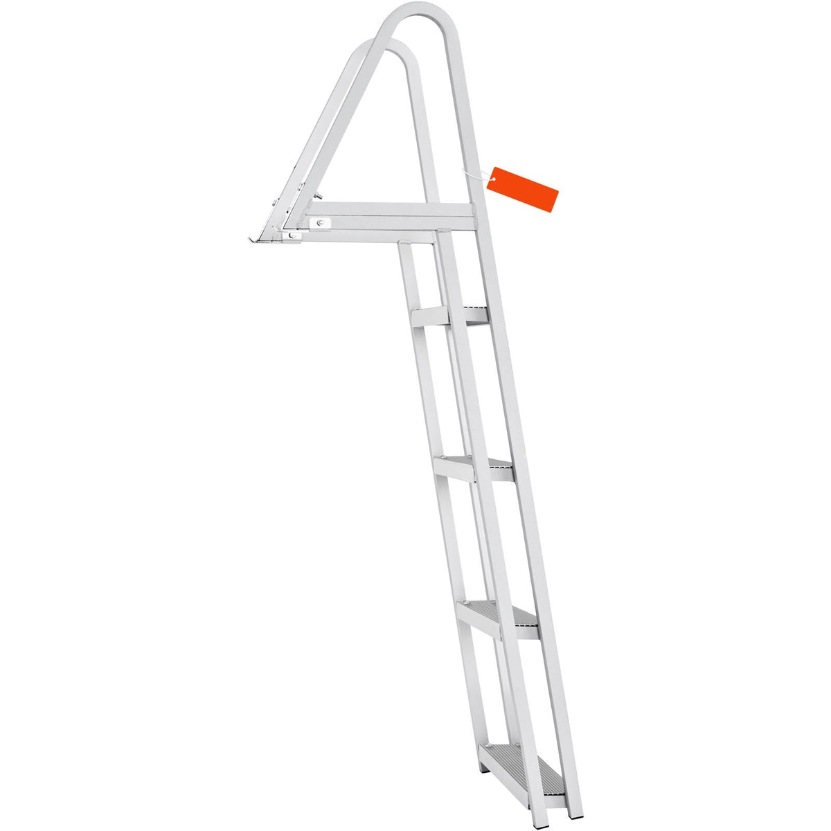 VEVOR Dock Ladder, Removable 4 Steps, 350 lbs Load Capacity, Aluminum Alloy Pontoon Boat Ladder with 4'' Wide Step & Nonslip Mat, Easy to Install for Ship/Lake/Pool/Marine Boarding