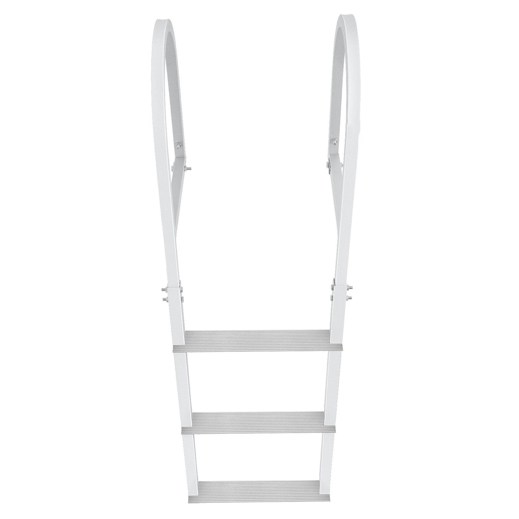 VEVOR Dock Ladder, Removable 3 Steps, 227 kg Load Capacity, Aluminum Alloy Pontoon Boat Ladder with 7.9 cm Wide Step & Nonslip Rubber Mat, Easy to Install for Ship/Lake/Pool/Marine Boarding