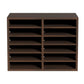 Wood Literature Organizer Adjustable File Sorter 12 Compartments Brown