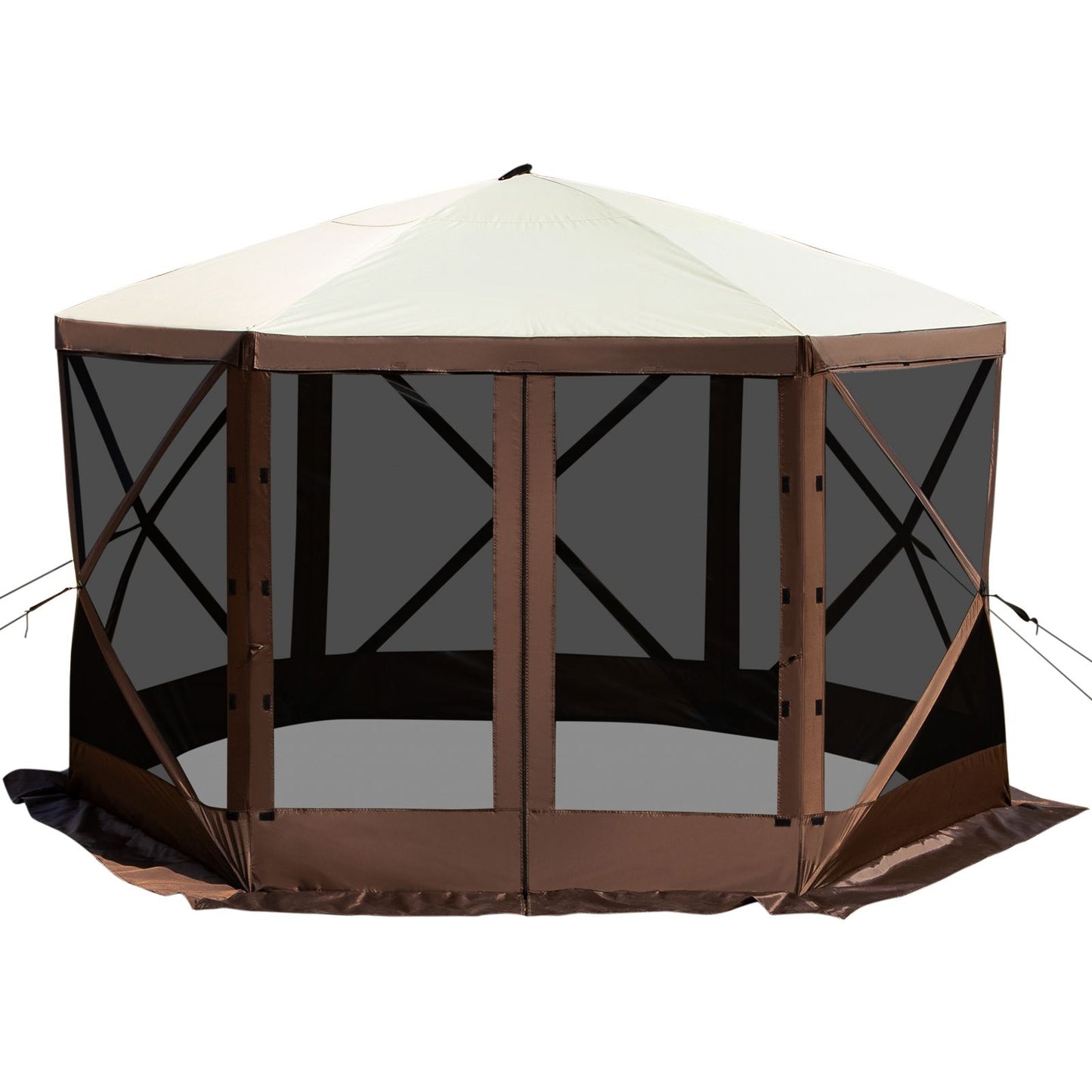 VEVOR Pop-up Camping Gazebo Camping Canopy Shelter 6 Sided 10' x 10' Sun Shade
