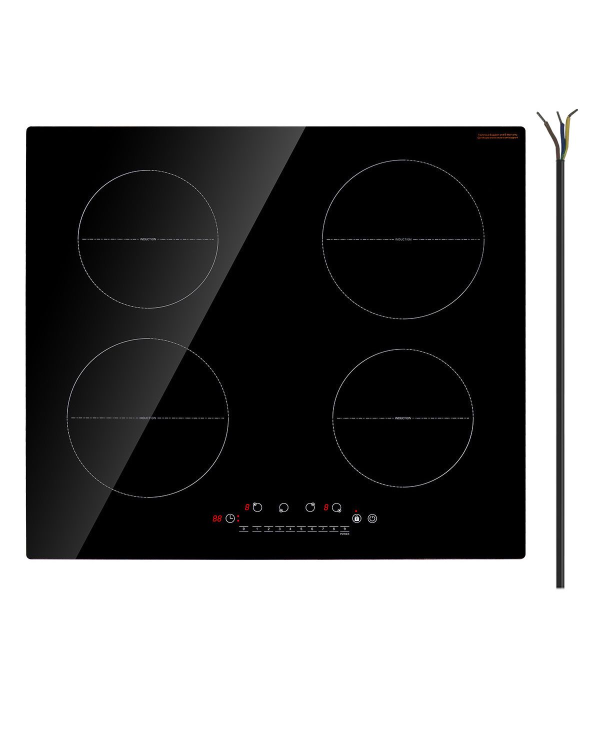 VEVOR 6000W 4 Burner Induction Cooktop Electric Countertop Burner Touch Control