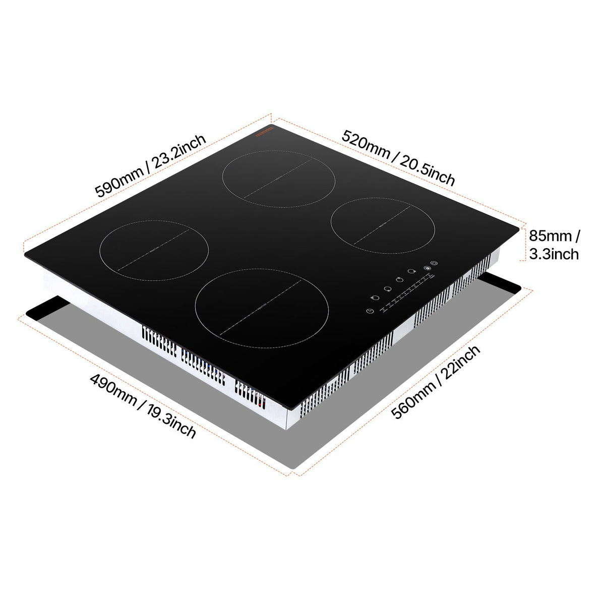 VEVOR 6000W 4 Burner Induction Cooktop Electric Countertop Burner Touch Control
