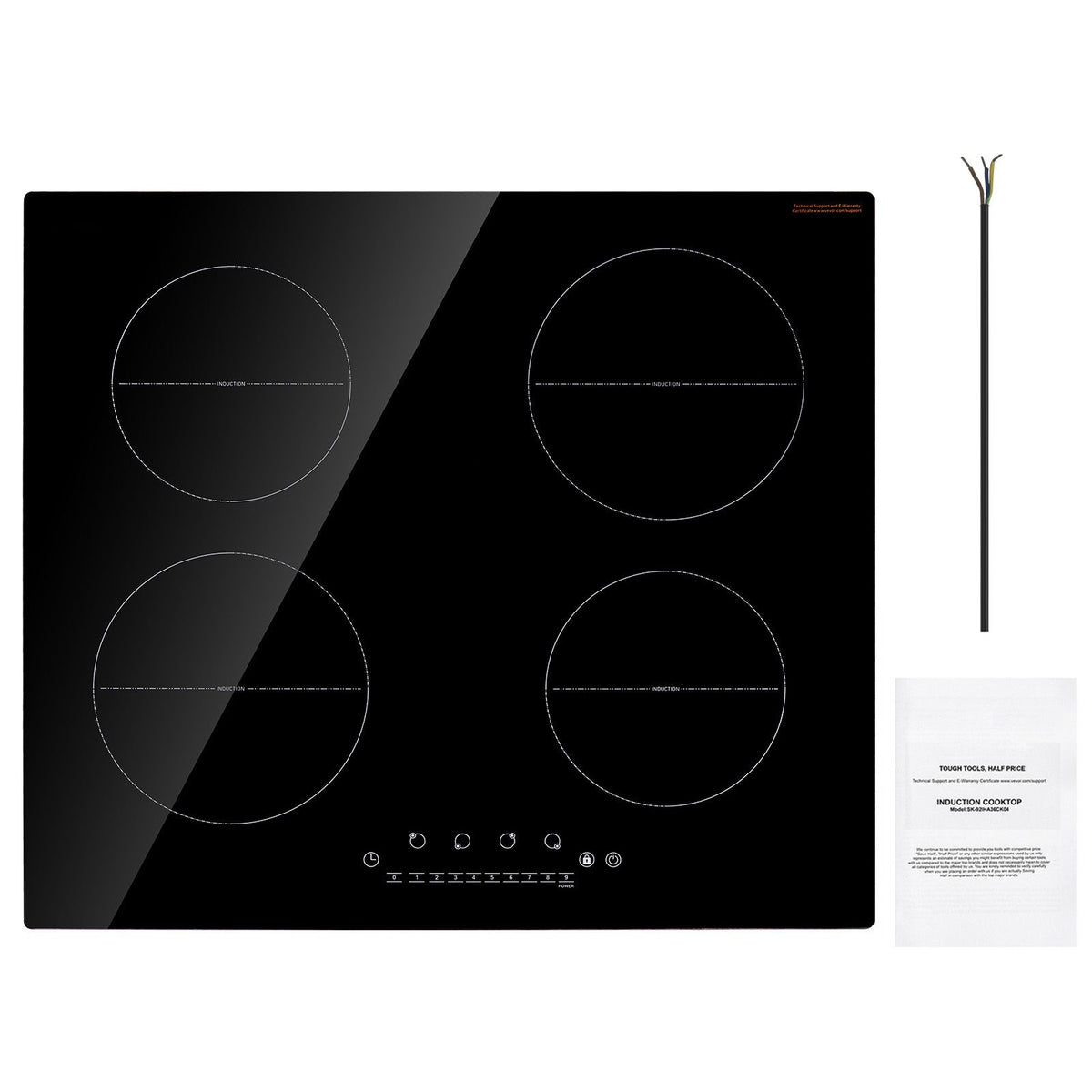 VEVOR 6000W 4 Burner Induction Cooktop Electric Countertop Burner Touch Control