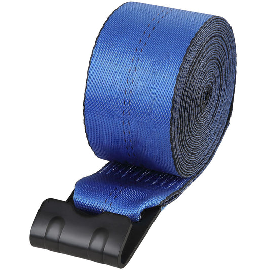 VEVOR Winch Straps, 10.2 cm x 9.1 m, 2.7T Load Capacity, 8.2T Breaking Strength, Truck Straps with Flat Hook, Flatbed Tie Downs Cargo Control for Trailers, Farms, Rescues, Tree Saver, Blue (10 Pack)