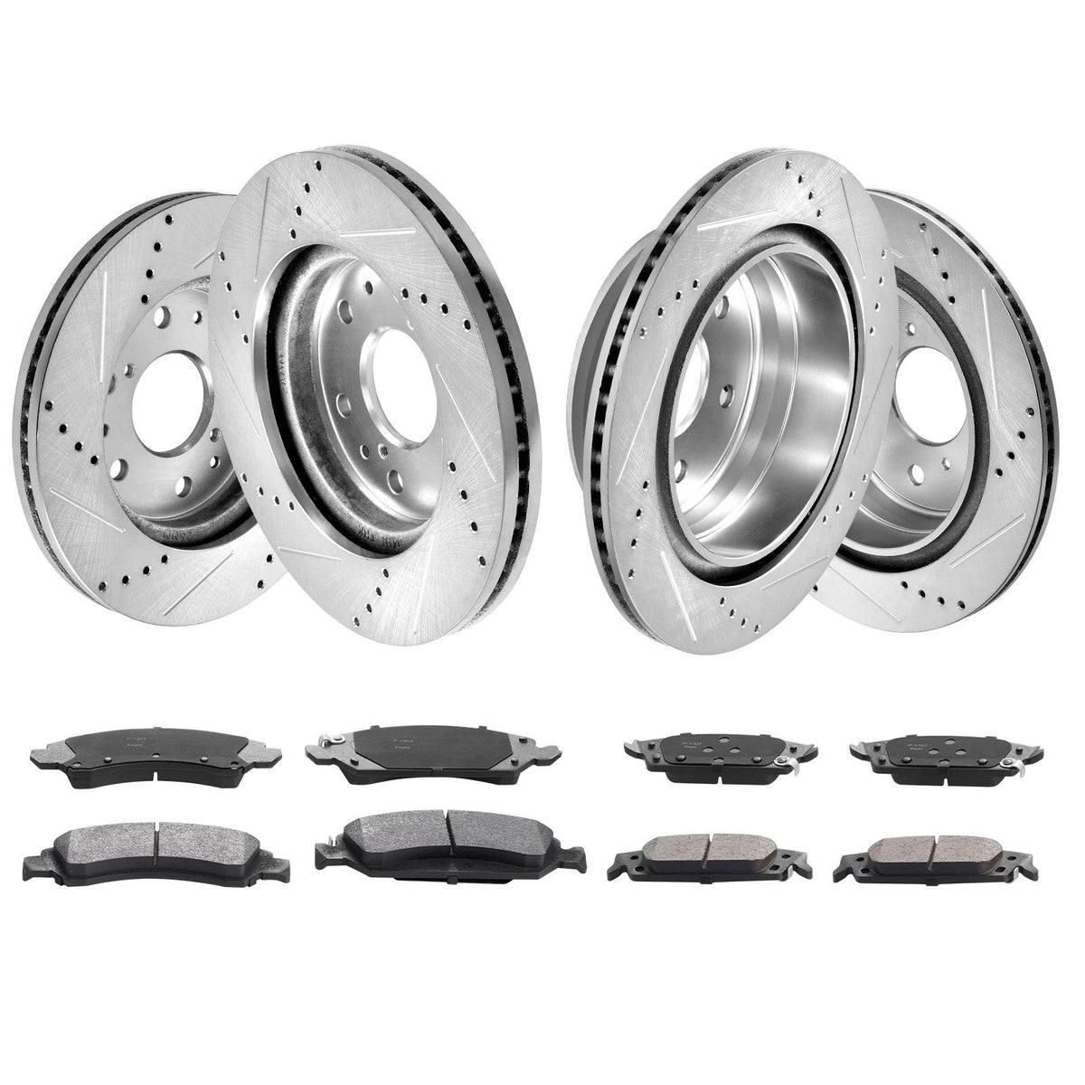 Front&Rear Rotors Disc Brake Pads Kit for 14-18 Chevy Silverado Gmc Sierra 1500