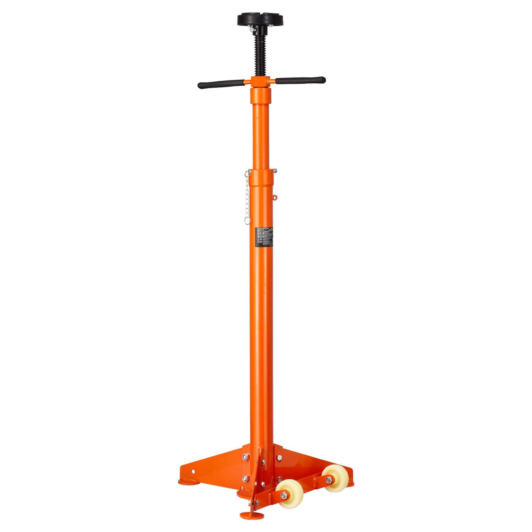 VEVOR Underhoist Support Stand, 3/4 Ton Capacity Under Hoist Jack Stand, Lifting from 38.4 to 75.4 in, Bearing Mounted Spin Handle, Self-Locking Threaded Screw, Two Wheels, Support Vehicle Components