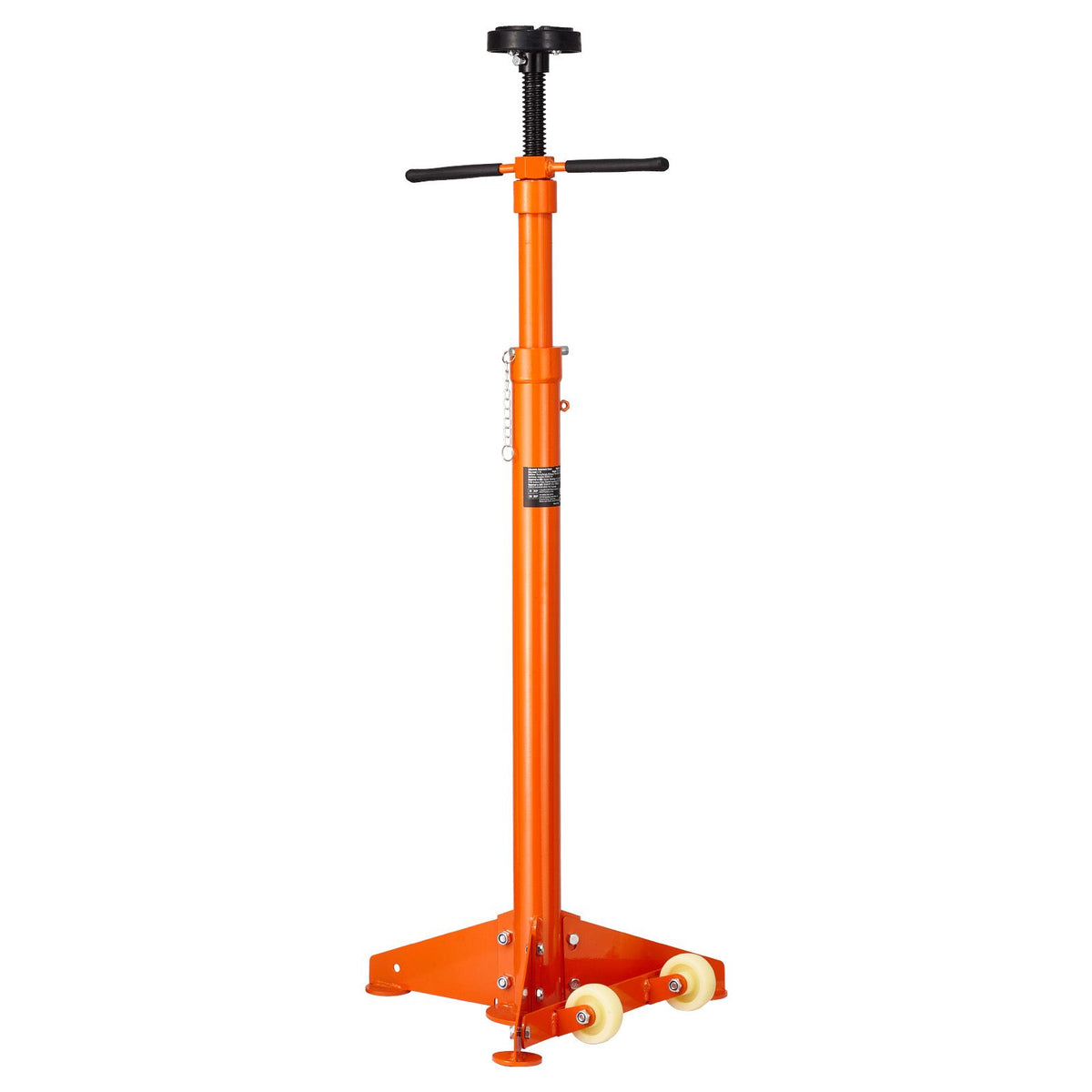 VEVOR Underhoist Support Stand, 3/4 Ton Capacity Under Hoist Jack Stand, Lifting from 38.4 to 75.4 in, Bearing Mounted Spin Handle, Self-Locking Threaded Screw, Two Wheels, Support Vehicle Components