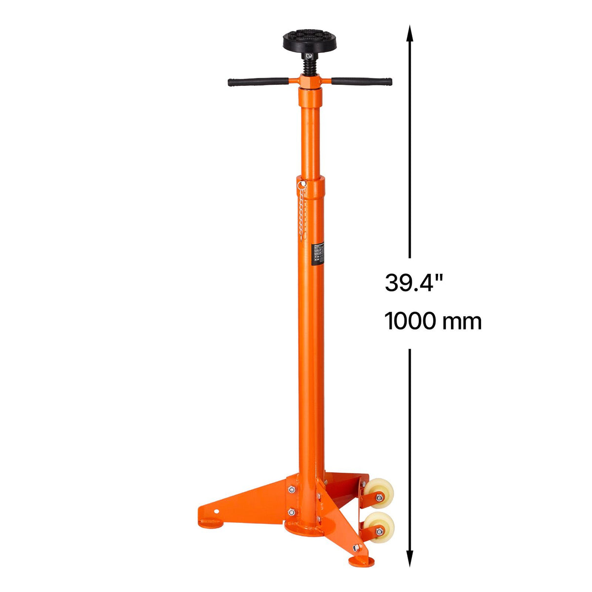 VEVOR Underhoist Support Stand, 3/4 Ton Capacity Under Hoist Jack Stand, Lifting from 38.4 to 75.4 in, Bearing Mounted Spin Handle, Self-Locking Threaded Screw, Two Wheels, Support Vehicle Components