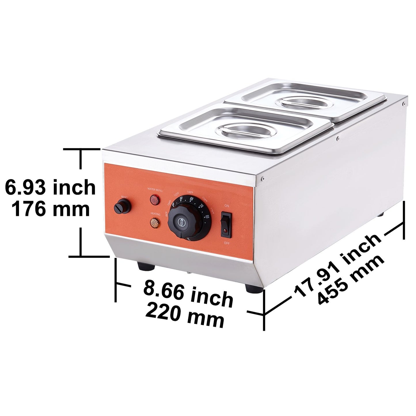 VEVOR Chocolate Tempering Machine, 2 Tanks Chocolate Melting Pot with TEMP Control, 800W Stainless Steel Electric Commercial Food Warmer For Chocolate/Milk/Cream Melting and Heating