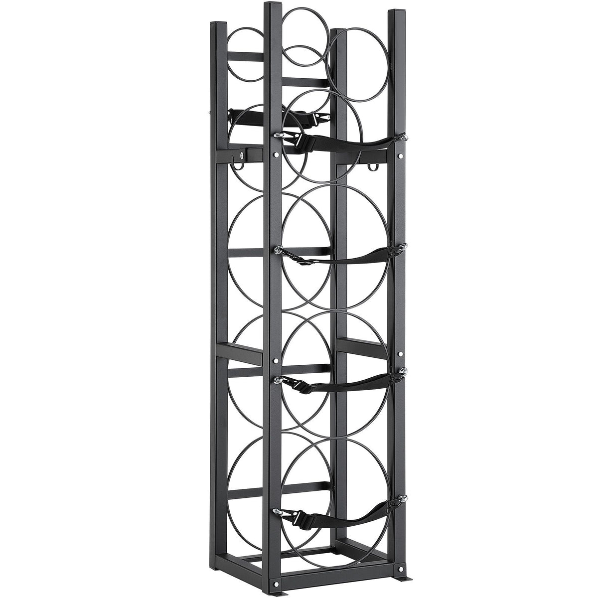 Refrigerant Tank Rack, with 3 x 30lbs and Other 3 Small Bottle Tanks, Cylinder Tank Rack 12.79x12.99x47.12 in, Refrigerant Cylinder Rack and Holders for Freon, Gases, Oxygen, Nitrogen