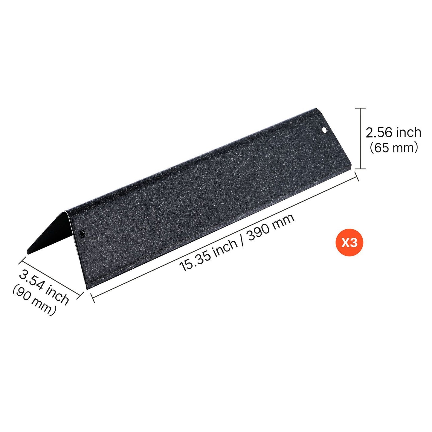 VEVOR Flavorizer Bars, 39cm Grill Replacement Part, for Weber Spirit I & II 200 Series Grills, Including Spirit ll E-210, ll E-220, ll S-210, E-210, S-210, Porcelain-enameled Steel Heat Plate, 3 Pack