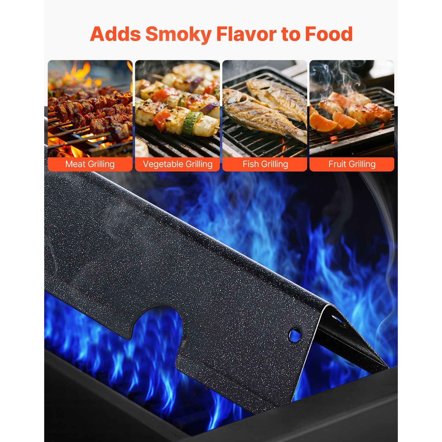 VEVOR Flavorizer Bars, 44cm Grill Replacement Part, for Weber Genesis ll 310 315 335 340, E/S 325s, ES/SX 325s, E/S 335, EX/SX/EPX-335 Grills, Porcelain-enameled Steel Thicker Heat Plate, 5 Pack