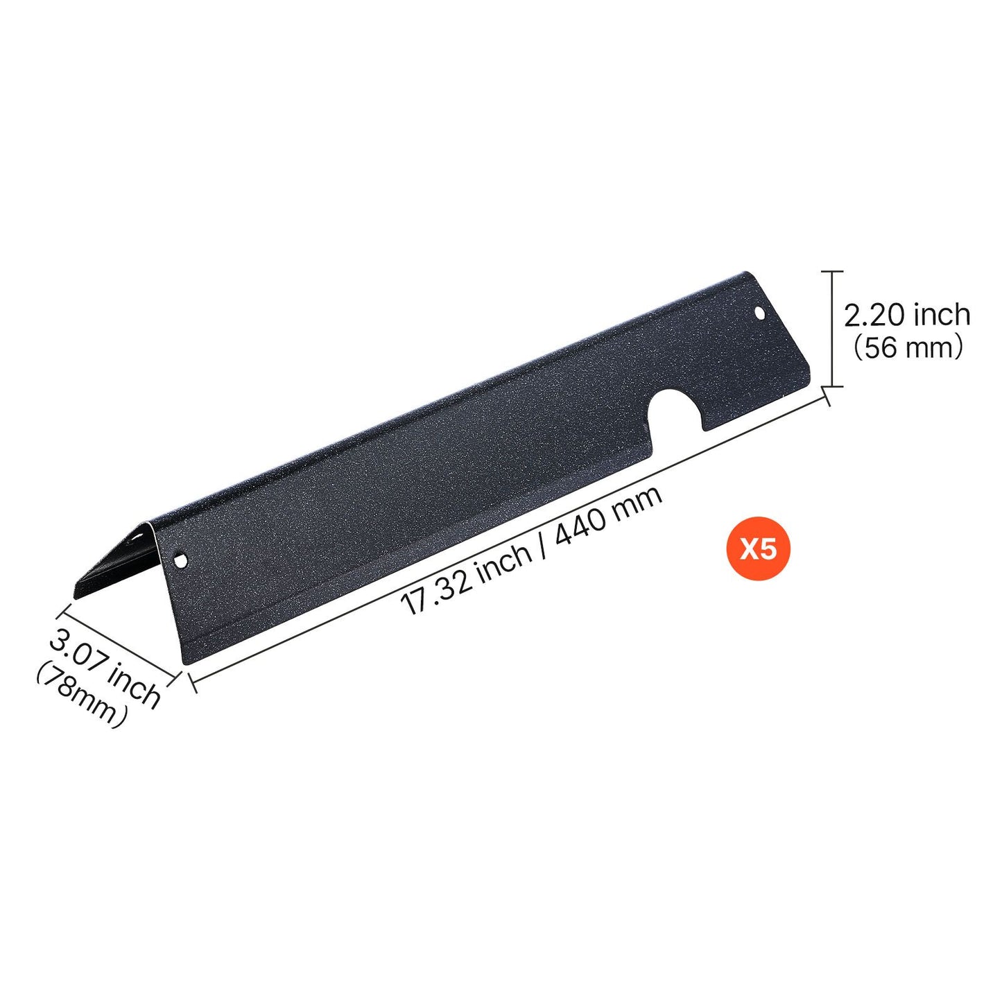 VEVOR Flavorizer Bars, 44cm Grill Replacement Part, for Weber Genesis ll 310 315 335 340, E/S 325s, ES/SX 325s, E/S 335, EX/SX/EPX-335 Grills, Porcelain-enameled Steel Thicker Heat Plate, 5 Pack