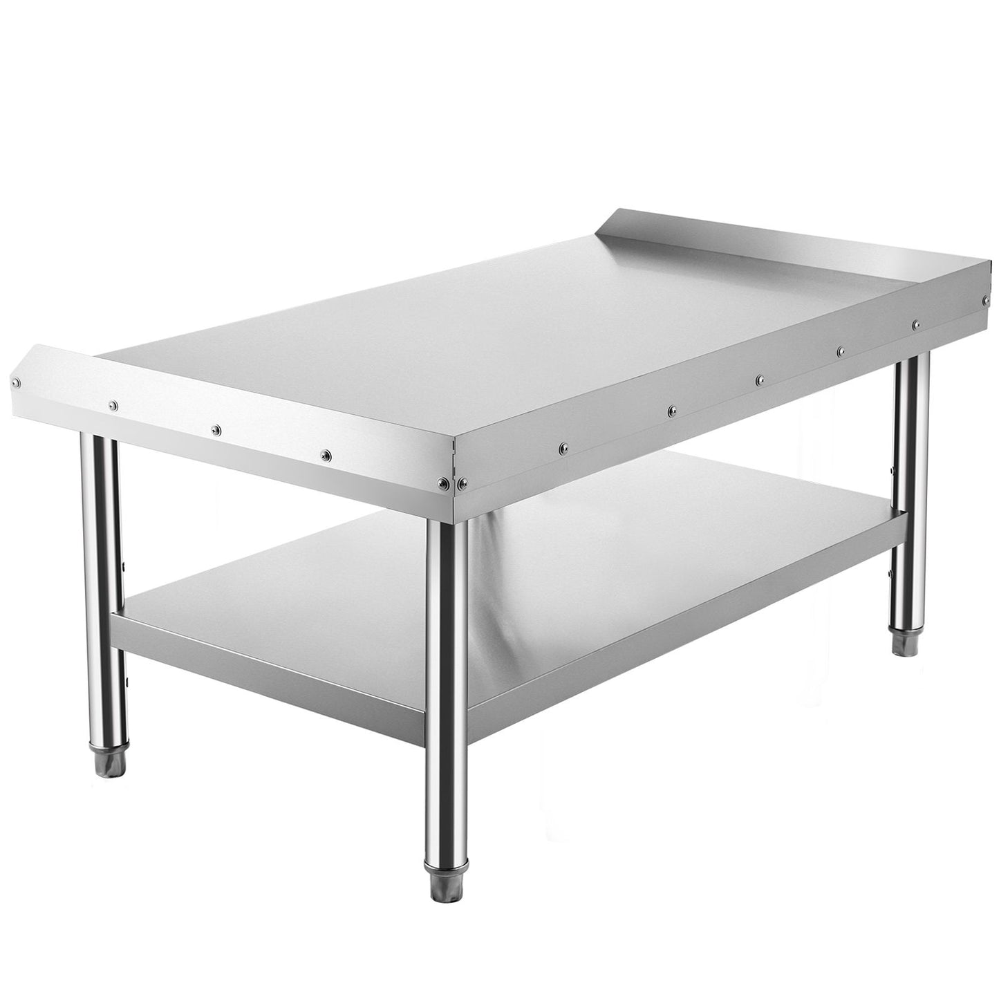 VEVOR Stainless Steel Equipment Grill Stand, 152x76x61 cm Stainless Table, Grill Stand Table with Adjustable Storage Undershelf, Equipment Stand Grill Table for Hotel, Home, Restaurant Kitchen