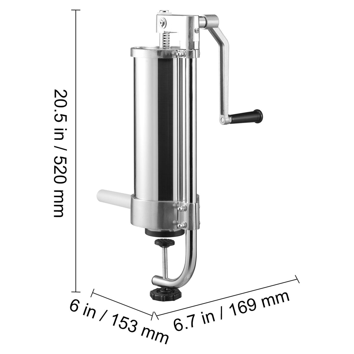 VEVOR Sausage Stuffer 5LBS/3L Capacity Homemade Sausage Maker Stainless Steel