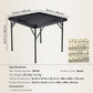 Mahjong Table, Square 4 Player Folding Card Table with 4 Cup Holders & 4 Chip Trays, Portable Domino Game Table with 1 Set of Dominoes for Mahjong Poke Puzzles, 90 x 90-inch, Black