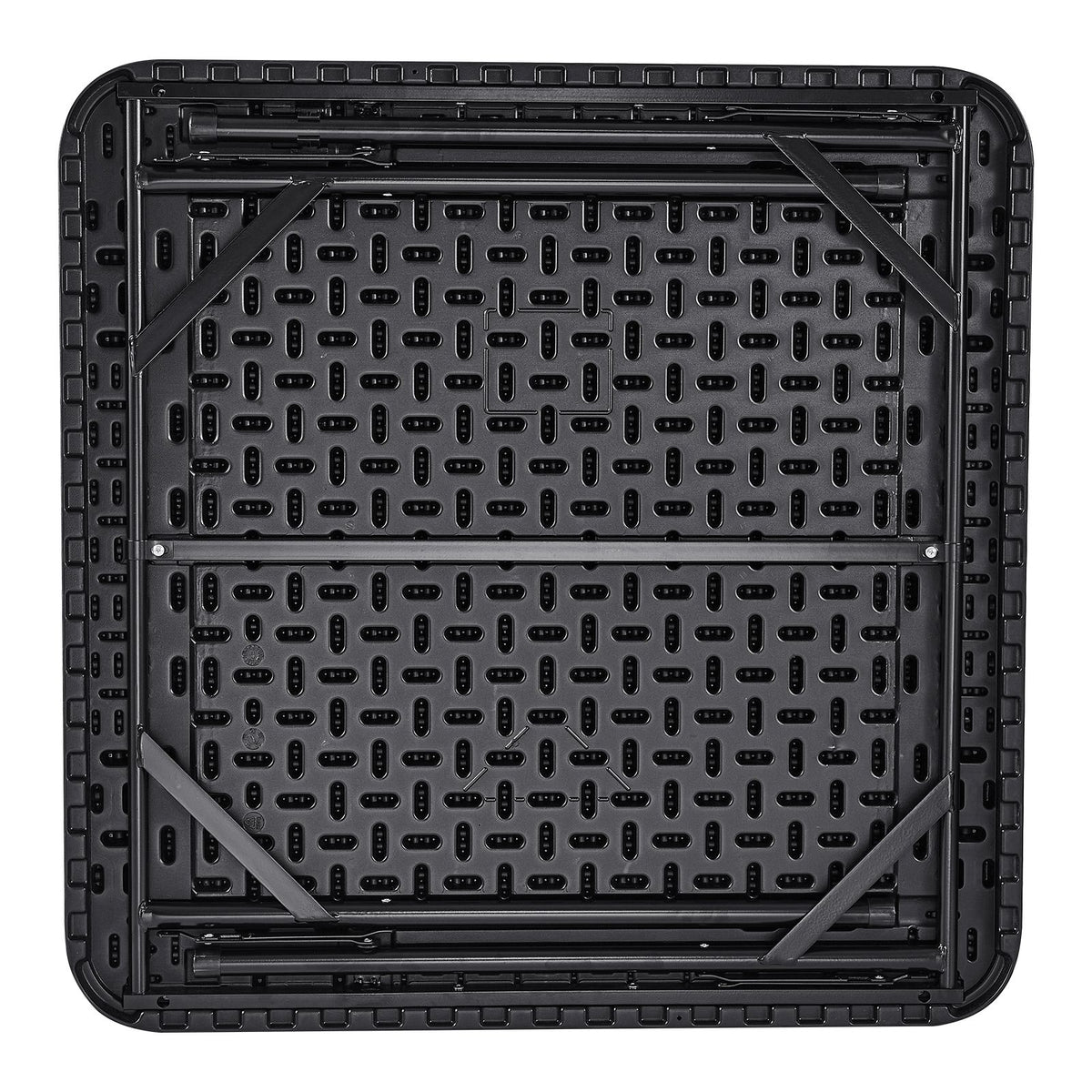 Mahjong Table, Square 4 Player Folding Card Table with 4 Cup Holders & 4 Chip Trays, Portable Domino Game Table with 1 Set of Dominoes for Mahjong Poke Puzzles, 90 x 90-inch, Black