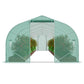 VEVOR Walk-in Tunnel Greenhouse, 29.5x9.8x6.6 ft Hoop House Greenhouse Tunnel, Peaked Roof Plant Hot House with Galvanized Steel Frame, Green PE Cover, Roll-up Zipper Door and 12 Windows for Outdoor