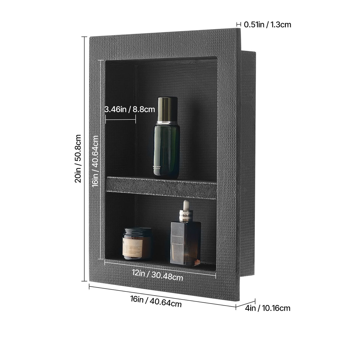 VEVOR Shower Niche 40.6 x 50.8 x 10.2 cm Recessed Wall Divider Shelf Bathroom
