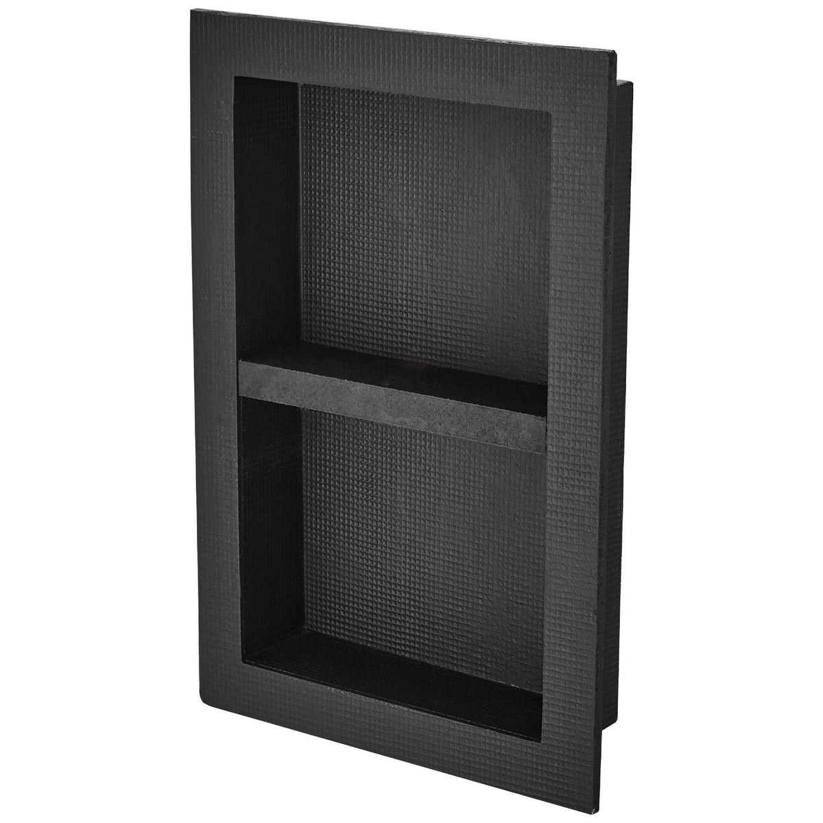 VEVOR Shower Niche Ready for Tile 40.64 x 60.96 cm, 16 x 24 inch Double Shelf Organizer, Square Corners Wall-inserted Niche Recessed, Sealed Protection Modern Soap Storage Niche for Shower Bathroom, Black