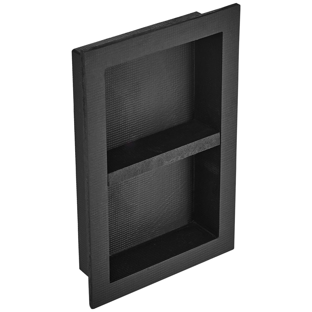 VEVOR Shower Niche Ready for Tile 40.64 x 60.96 cm, 16 x 24 inch Double Shelf Organizer, Square Corners Wall-inserted Niche Recessed, Sealed Protection Modern Soap Storage Niche for Shower Bathroom, Black